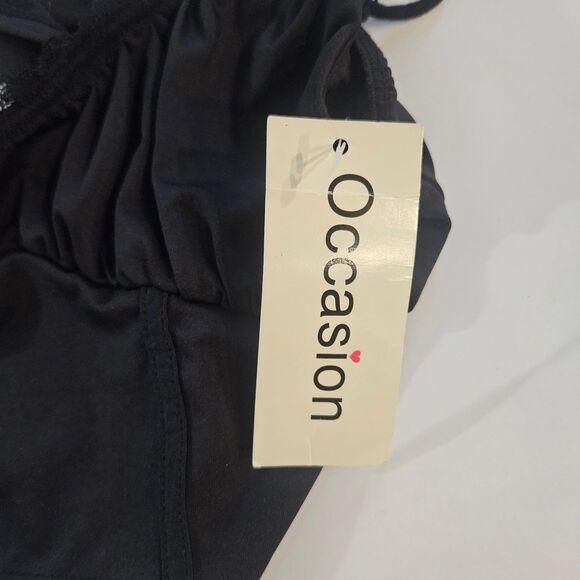 New Occasion Lingerie Style Rave Top Cropped Lace Busty Size XL Black - Picture 5 of 9